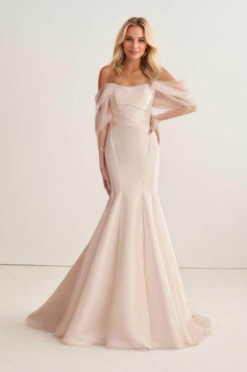 Mermaid Sweep-Brush Train Mikado Wedding Dress CW3442 - COCOMELODY